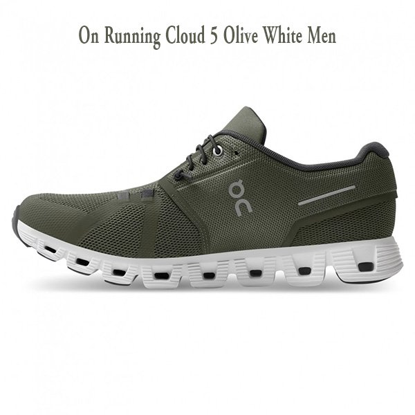 On Running Cloud 5 Olive White Men 4