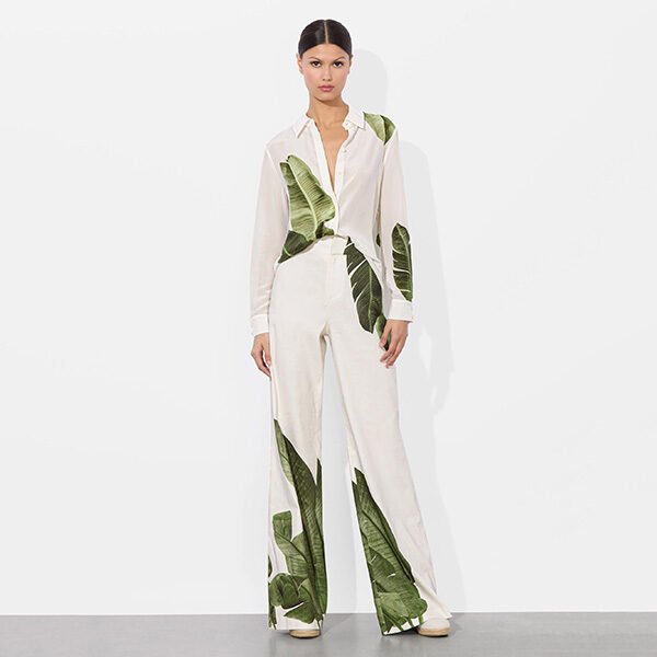 Alice Olivia Dylan Linen Wide Leg Pant