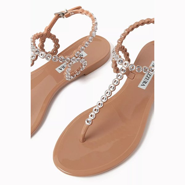 Almost Bare Crystal Jelly Flat Sandals in PVC 2