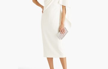BADGLEY MISCHKA One-Sleeve Crepe Dress (1)