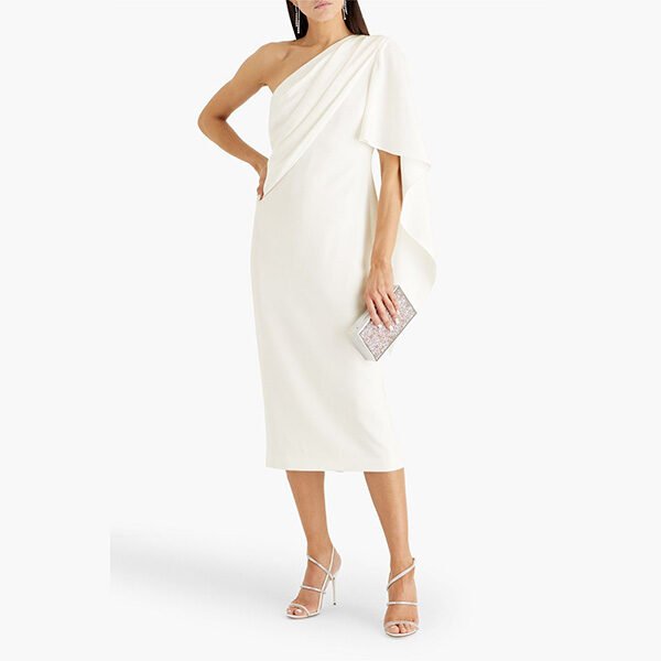 BADGLEY MISCHKA One-Sleeve Crepe Dress