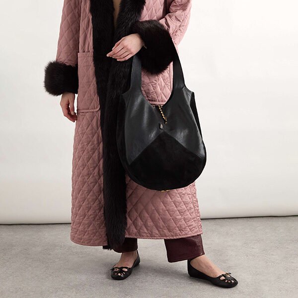 Chloé Balloon Leather and Suede Tote