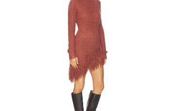 Fringed Turtleneck Mini Dress (1)