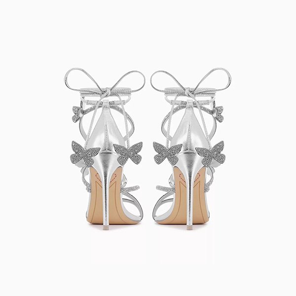 Vanessa 100 Crystal embellished Sandals in Metallic leather 5