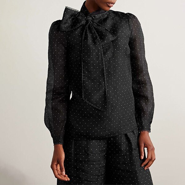Zimmermann Pussybow Polka Dot Blouse