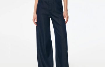 Glitter Denim Loose Straight Jeans-Dark Denim (3)