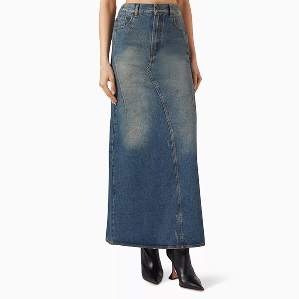MARC JACOBS Fluted Maxi Skirt in Denim 2