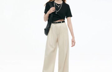 Tencel Blend Wide Leg Jeans-Off White (1)
