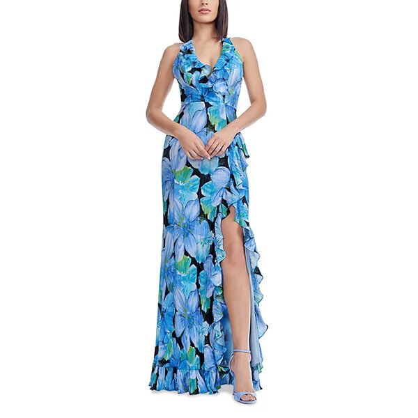 Dress the Population Kathleen Gown-Cobalt Multi