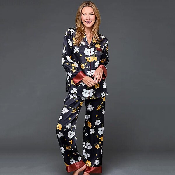 Silk Pajama Set-Blossom Floral Print