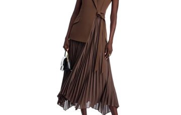 SIMKHAI Helena Combo Blazer Dress-Cocoa (1)