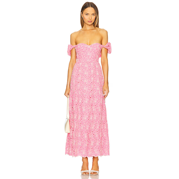 Tasia Maxi Dress-Pink Cotton Eyelet