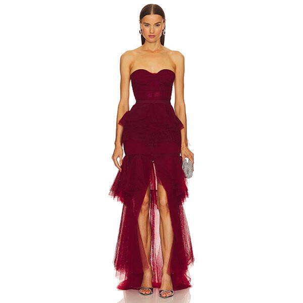 Michael Costello Alai Gown-Oxblood