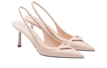 Prada Brushed Leather Slingback Pumps-Women (1)