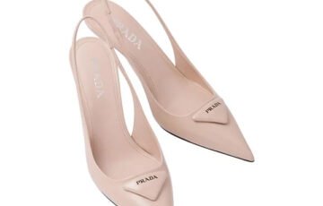 Prada Brushed Leather Slingback Pumps-Women (2)