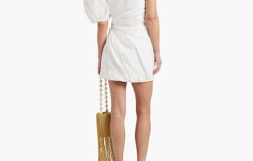 CHLOÉ One-Shoulder Cutout Ramie Dress (2)