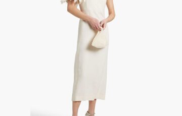CHLOÉ One-Shoulder Organza Linen Dress (1)