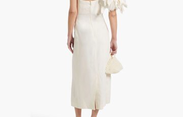 CHLOÉ One-Shoulder Organza Linen Dress (2)