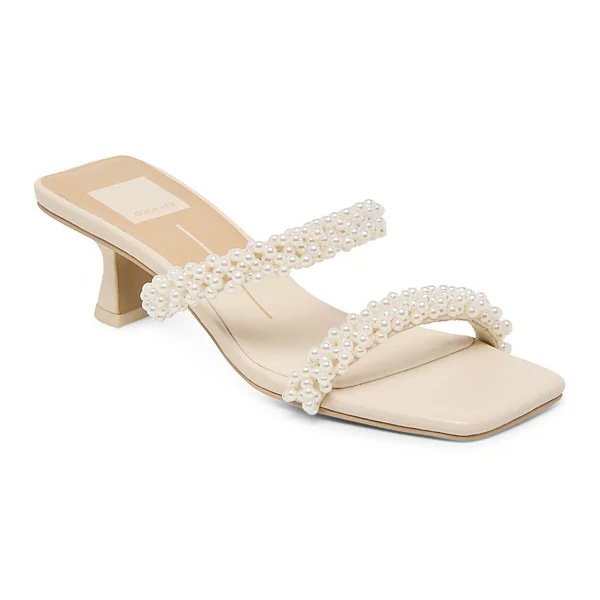 Dolce Vita Womens Boni Pearl Sandals-Vanilla