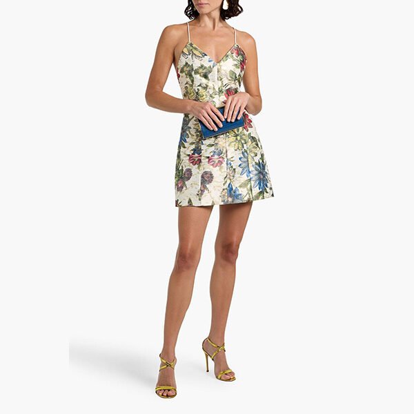 ALICE And OLIVIA Floral Jacquard Mini Dress (1) ALICE And OLIVIA Floral Jacquard Mini Dress