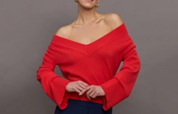 Carbon38 Bell Sleeve Off-Shoulder Sweater (8)