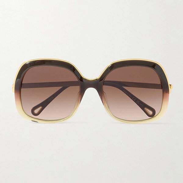 Chloé Aly Square Sunglasses-Brown