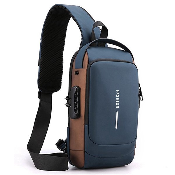 Anti-theft crossbody bag with USB charging and waterproof design