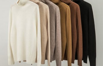 Pure Color Half Collar Seamless Knitted Sweater (1)