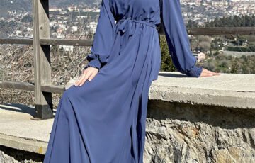 Tied Long Chiffon Womens Dress (4)