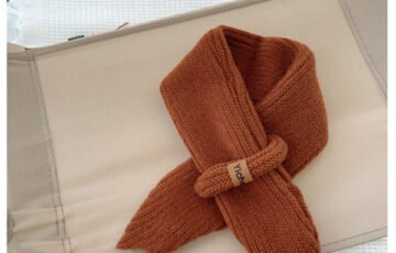 Children's Solid Color Knitted Thermal Scarf (5)