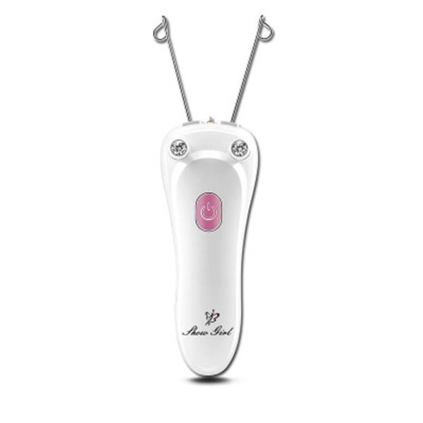 Facial hair remover electric threading epilator with LED light and butterfly design