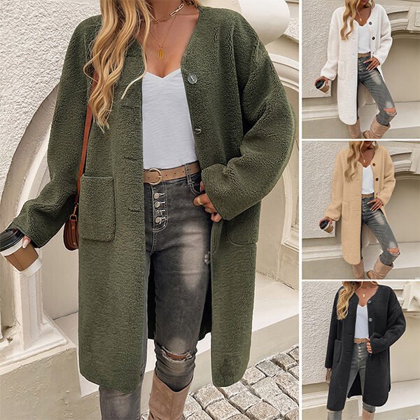 European Leisure Breasted Pocket Trench Coat