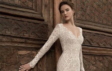 Fantasy V-neck Exposed Back Long Sleeve Dress (1)