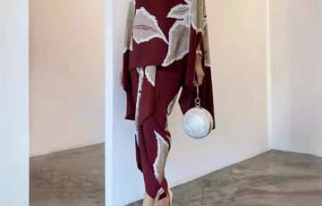 Floral Print High Waist Slim Fit Loose Outfit (4)