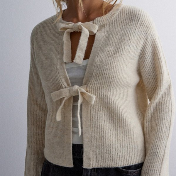 Womens Drawstring Loose Cardigan Sweater 5