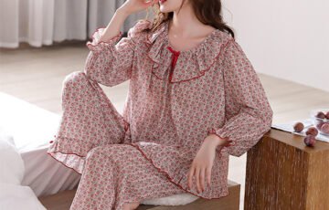 Women's Plus Size Cotton Long Sleeve Pajamas (1)