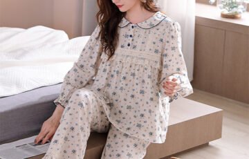 Women's Plus Size Cotton Long Sleeve Pajamas (4)