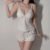Womens V-neck Slim-fit Pajama Shorts Set - Image 3