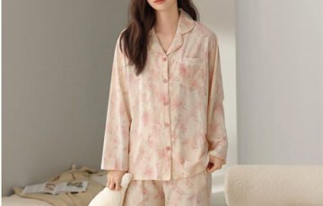 Modal Long Sleeve Cardigan Homewear Suit (5)