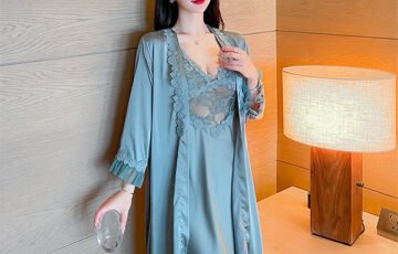 Womens Two-Piece Thin Lace Sling Pajamas (8)
