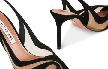 Aquazzura Lune 85 Slingback Pumps-Black (4)