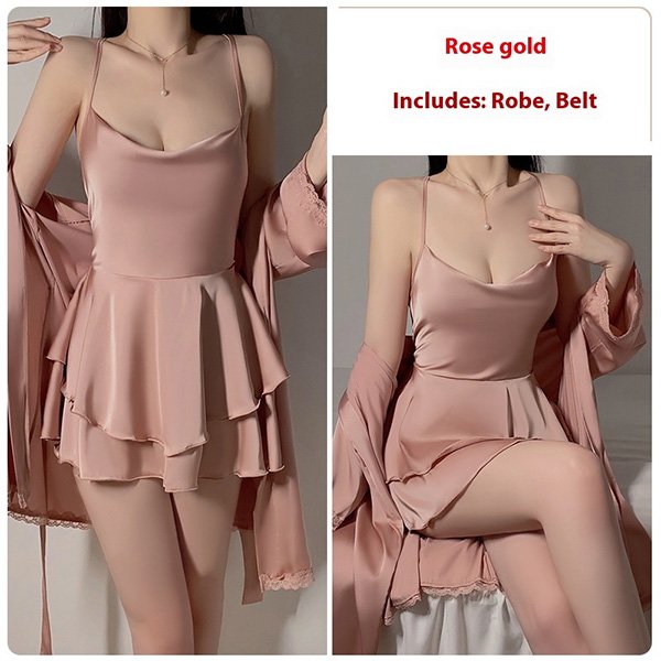 Lace Slip Nightdress And Gown Set 12