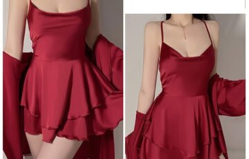 Lace Slip Nightdress And Gown Set (14)