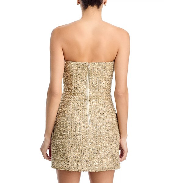 Alice And Olivia Madison Tweed Dress-Gold 3 Alice And Olivia Madison Tweed Dress-Gold - Image 3