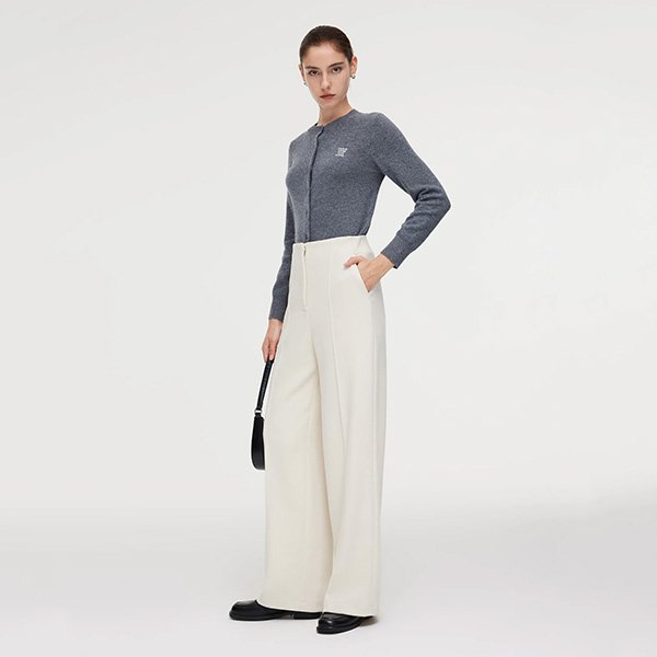Goelia High Waist Wide Leg Pants-Ivory 2 Goelia High Waist Wide Leg Pants-Ivory - Image 2