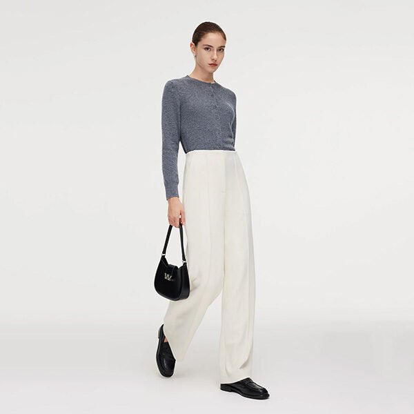 Goelia High Waist Wide Leg Pants-Ivory