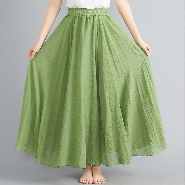 Lady Literature Plus Size Cotton And Linen Skirt 20
