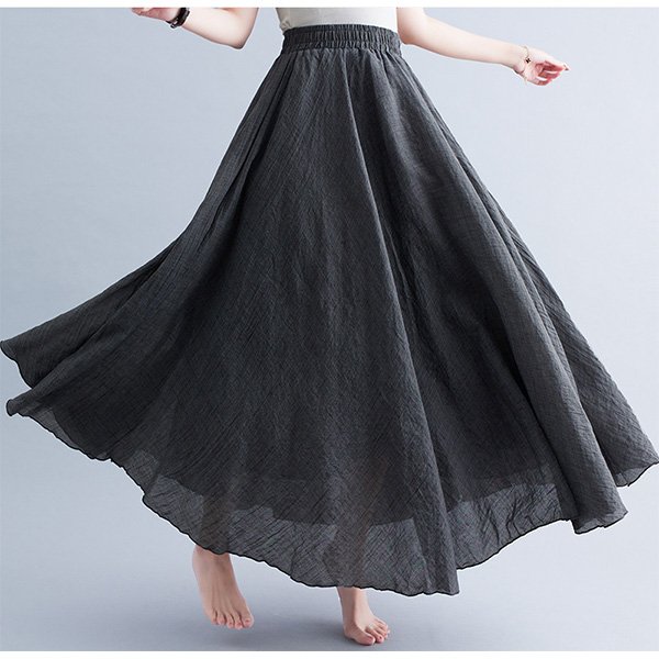 Lady Literature Plus Size Cotton And Linen Skirt 27