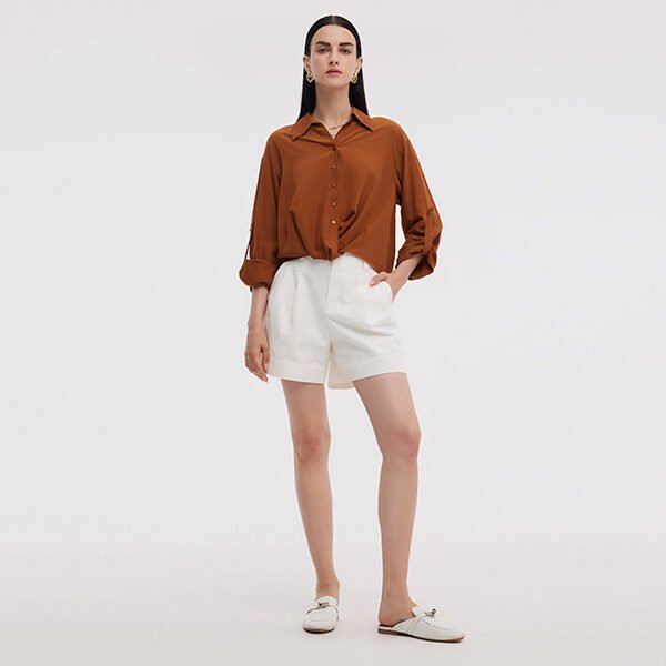 Tencel Blend Twist-Front Shirt
