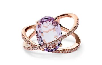 14K Rose Gold Amethyst Diamond Ring (3)